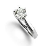1ct Solitaire Diamond Six-Prong Platinum Engagement Ring
